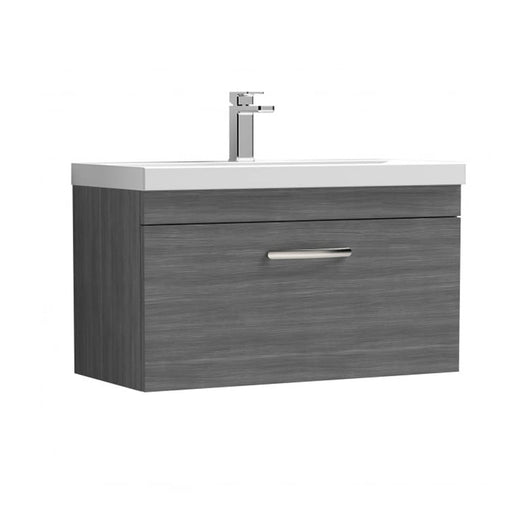  Nuie Athena 800mm Wall Hung Vanity With Basin 1 - Anthracite Woodgrain - ATH060A