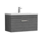 Nuie Athena 800mm Wall Hung Vanity With Basin 3 - Anthracite Woodgrain - ATH060D