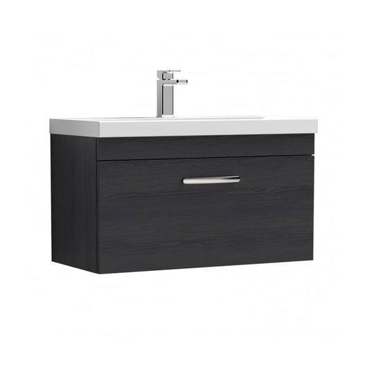  Nuie Athena 800mm Wall Hung Vanity With Basin 1 - Charcoal Black - ATH061A