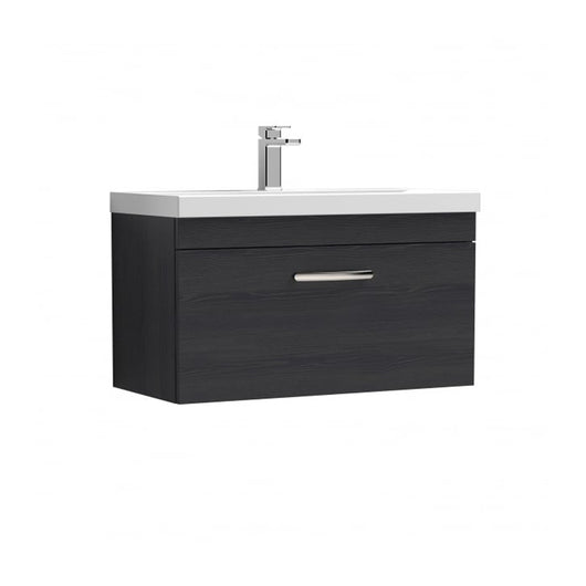  Nuie Athena 800mm Wall Hung Vanity With Basin 3 - Charcoal Black - ATH061D