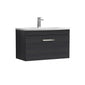 Nuie Athena 800mm Wall Hung Vanity With Basin 4 - Charcoal Black - ATH061G