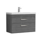 Nuie Athena 800mm Wall Hung Vanity With Basin 3 - Anthracite Woodgrain - ATH067D