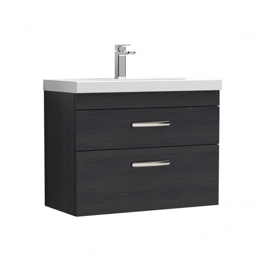  Nuie Athena 800mm Wall Hung Vanity With Basin 1 - Charcoal Black - ATH068A