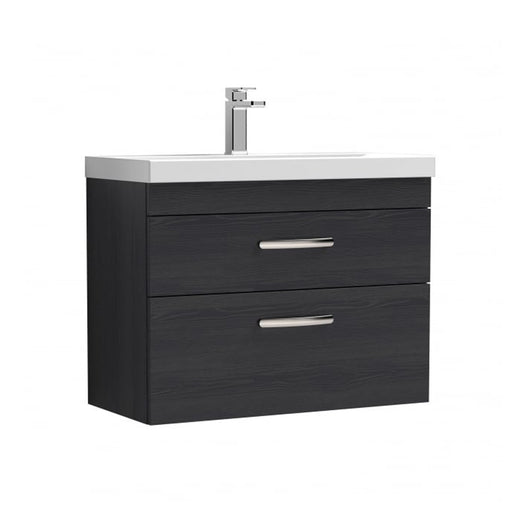  Nuie Athena 800mm Wall Hung Vanity With Basin 3 - Charcoal Black - ATH068D