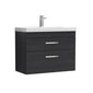 Nuie Athena 800mm Wall Hung Vanity With Basin 3 - Charcoal Black - ATH068D