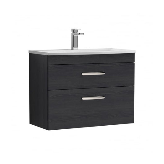  Nuie Athena 800mm Wall Hung Vanity With Basin 4 - Charcoal Black - ATH068G