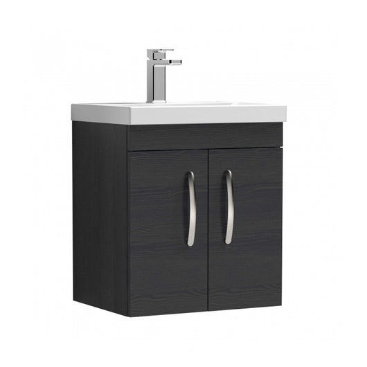  Nuie Athena 500mm Wall Hung Cabinet With Basin 1 - Charcoal Black
