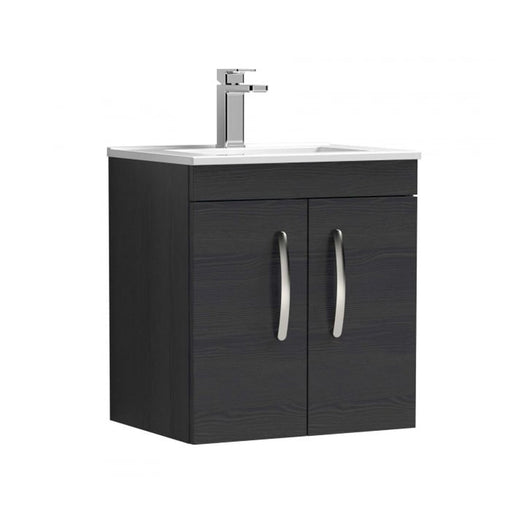  Nuie Athena 500mm Wall Hung Cabinet With Basin 4 - Charcoal Black