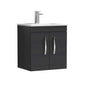 Nuie Athena 500mm Wall Hung Cabinet With Basin 4 - Charcoal Black