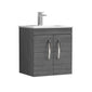 Nuie Athena 500mm Wall Hung Cabinet With Basin 4 - Anthracite Woodgrain