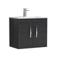 Nuie Athena 600mm Wall Hung Cabinet With Basin 4 - Charcoal Black