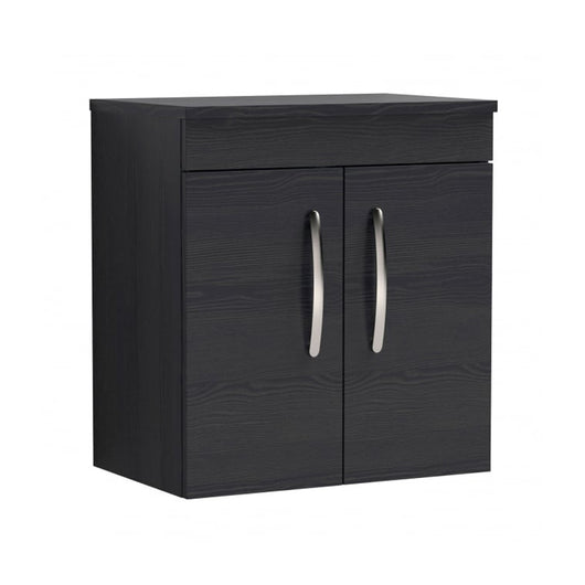  Nuie Athena 600mm Wall Hung Cabinet With Worktop - Charcoal Black