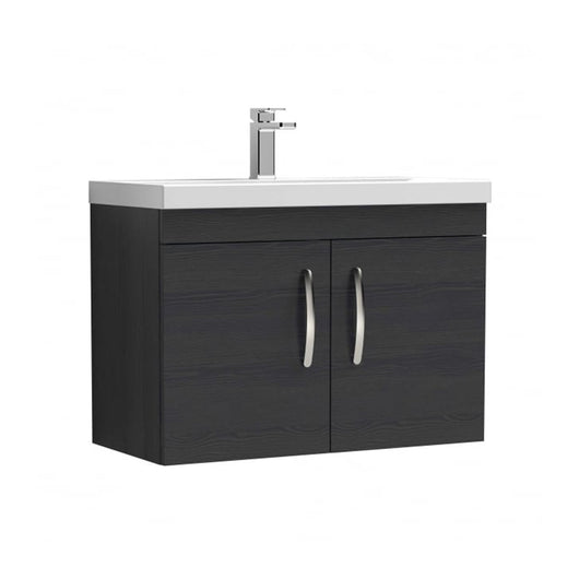  Nuie Athena 800mm Wall Hung Cabinet With Basin 1 - Charcoal Black