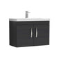 Nuie Athena 800mm Wall Hung Cabinet With Basin 1 - Charcoal Black