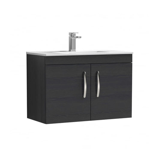  Nuie Athena 800mm Wall Hung Cabinet With Basin 4 - Charcoal Black