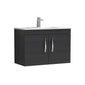 Nuie Athena 800mm Wall Hung Cabinet With Basin 4 - Charcoal Black