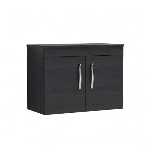  Nuie Athena 800mm Wall Hung Cabinet With Worktop - Charcoal Black