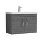 Nuie Athena 800mm Wall Hung Cabinet With Basin 3 - Anthracite Woodgrain