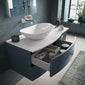 Venus Wall Hung 1000mm Countertop Vanity Unit with Grey Marble Top - Mineral Blue