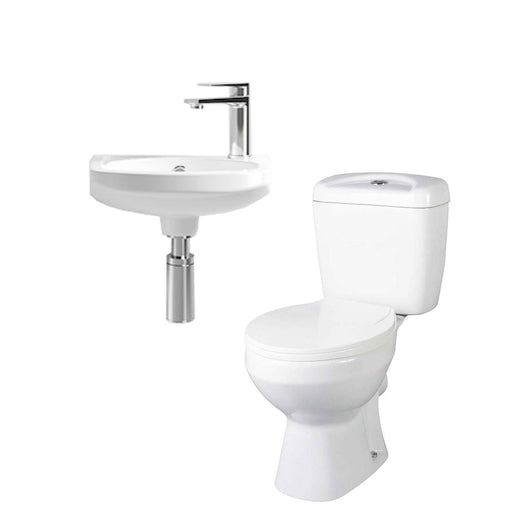  Alpha Close Coupled Toilet with Melbourne 350mm Cloakroom Basin