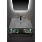 Nero 800 Rustic Oak LED Wall Cabinet with White Basin & Framed Shelf
