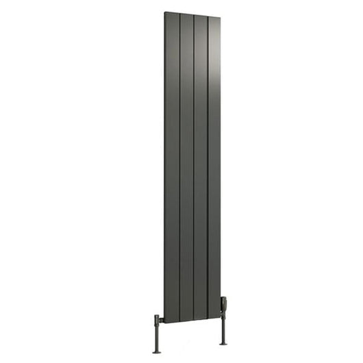  Reina Casina Single Vertical Aluminium Radiator 1800 x 375 - Anthracite - welovecouk