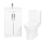 Misirlou 500mm Floorstanding Cloakroom Vanity Unit & Close Coupled Toilet Pack - White
