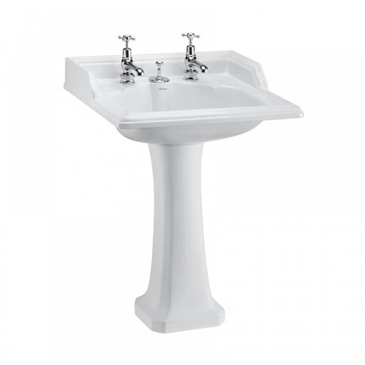  Burlington Classic 650mm Basin with Invisible Overflow & Classic Standard Pedestal
