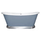 BC Designs 1700 Boat Polished White Roll Top Bath With Aluminium Plinth