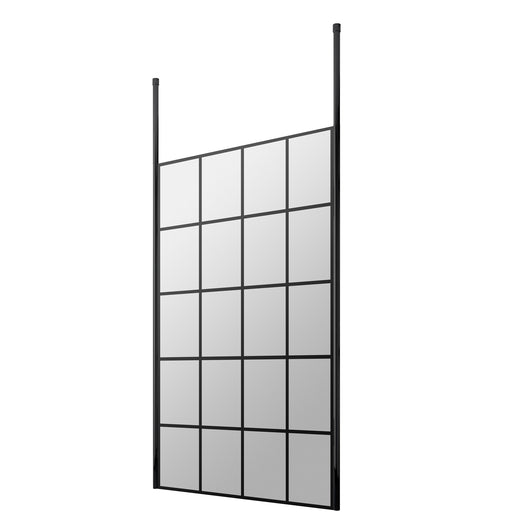  Hudson Reed 1000mm Frame Screen With Ceiling Posts - Matt Black