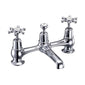 Burlington Birkenhead 2 Tap Hole Bridge Basin Mixer with Plug & Chain Waste & Swivel Spout