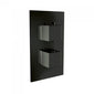 Eclipse Matt Black Square Thermostatic Concealed Shower Valve Dual Handle - welovecouk