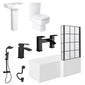 Serene L-Shaped Framed 1700 Matt Black Complete Shower Bathroom Suite