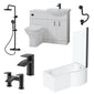 Mayford Complete Matt Black 1700 P Shaped Shower Bathroom Suite