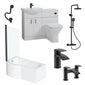 Mayford Complete Matt Black 1600 P Shaped Shower Bathroom Suite