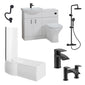 Mayford Complete Matt Black P Shaped Shower Bathroom Suite - welovecouk