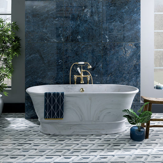  BC Designs Bampton 1500 Marble Finish Freestanding Bath