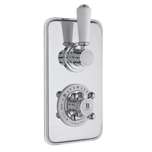  Bayswater Traditional Dual Concealed Shower Valve C/W Diverter - White/Chrome