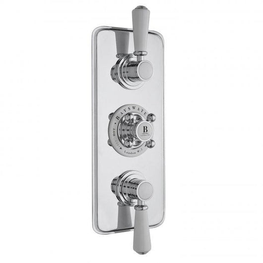  Bayswater Traditional Triple Concealed Shower Valve - White / Chrome
