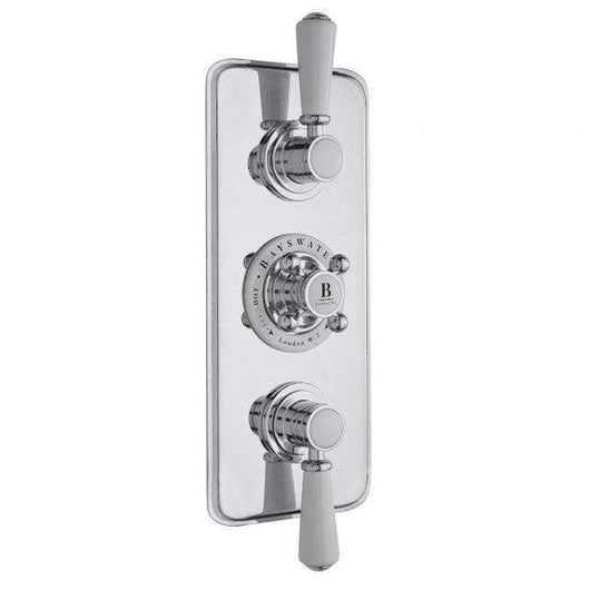  Bayswater Traditional Triple Concealed Shower Valve with Diverter - White / Chrome