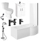 Monty 1700 Black P-Shaped Complete Vanity Bathroom Suite