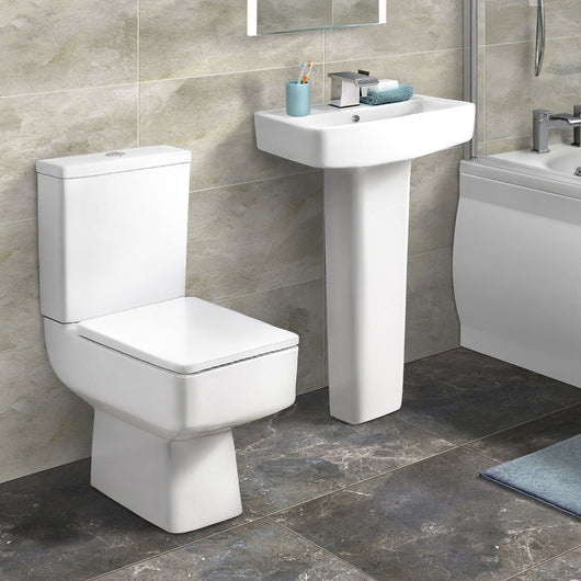  Serene Close Coupled Toilet & 520mm Full Pedestal Basin - welovecouk