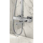 Block Square Exposed Rigid Riser Thermostatic Shower Set C/W Bath Filler - Chrome