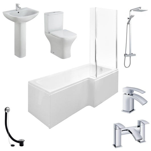  Brava 1800 L-Shaped Shower Bathroom Suite - welovecouk