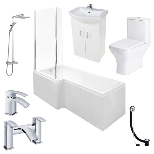  Brava 1500 L Shaped Vanity Bathroom Suite