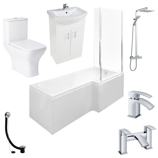  Brava 1500 L Shaped Vanity Bathroom Suite - welovecouk