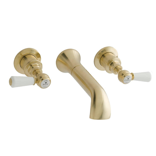  BC Designs Victrion Brushed Gold Lever 3-Hole Wall Bath Filler With Spout