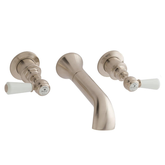  BC Designs Victrion Brushed Nickel Lever 3-Hole Wall Bath Filler With Spout