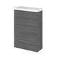 Hudson Reed Fusion 600mm WC Unit & Top - Compact - Anthracite Woodgrain