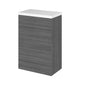 Hudson Reed Fusion 600mm WC Unit & Top - Anthracite Woodgrain